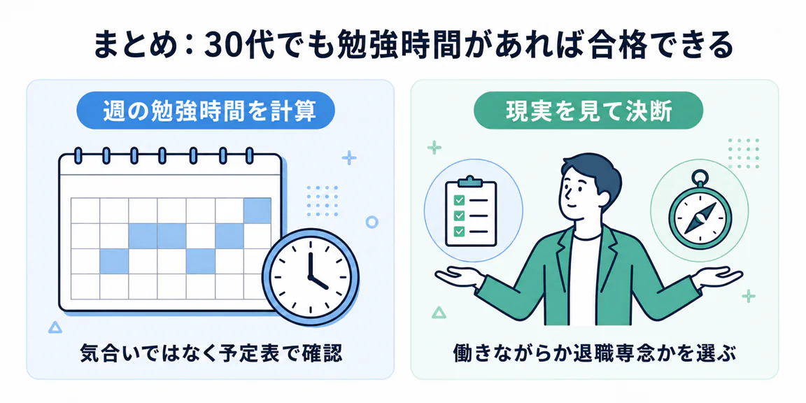 まとめ:30代でも勉強時間を確保できれば公認会計士試験に合格できる